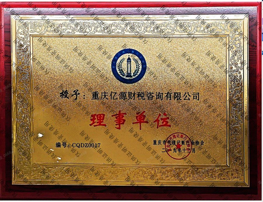 重庆市代理记账行业协会理事单位